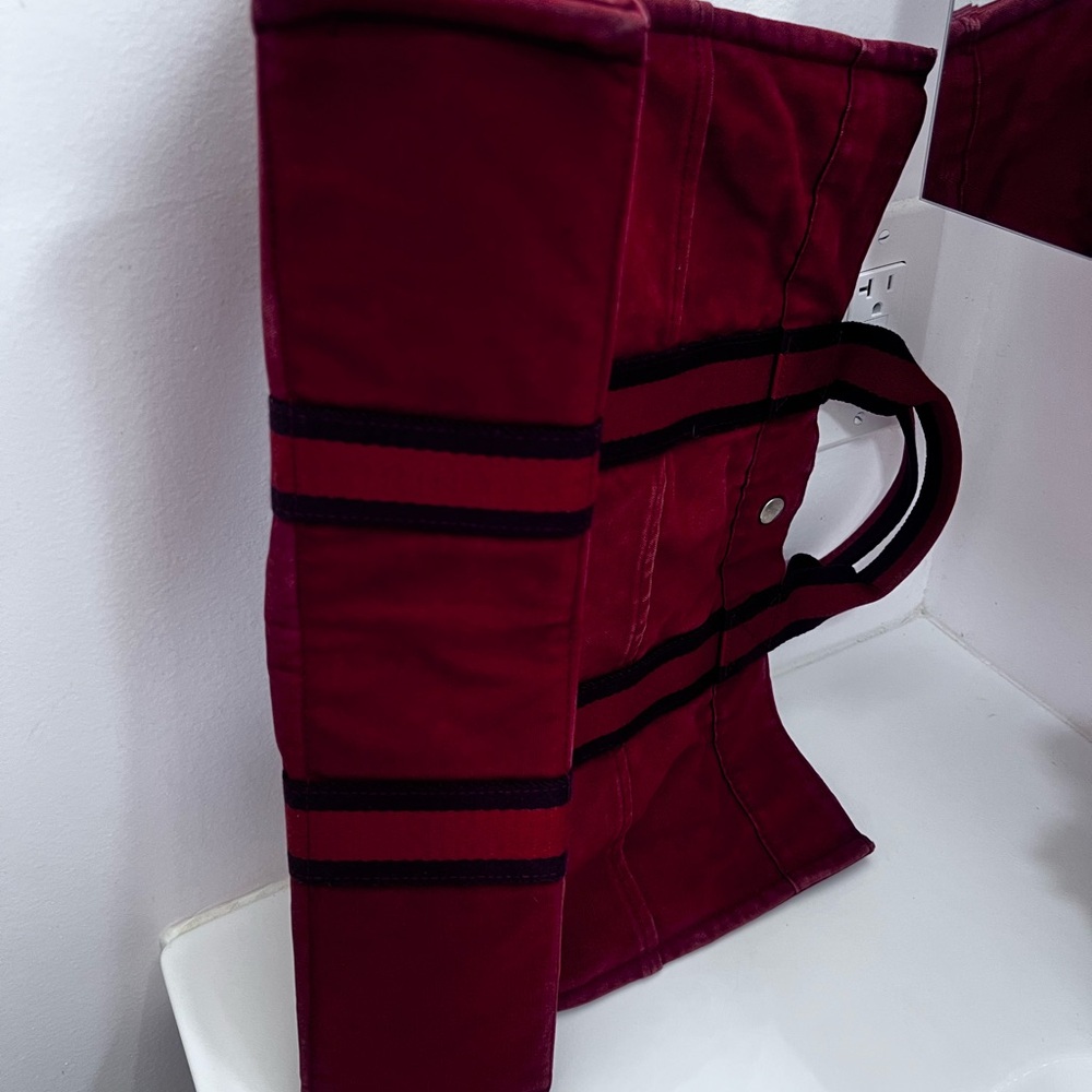 Hermes red canvas 👜 tote. - Picture 5 of 9